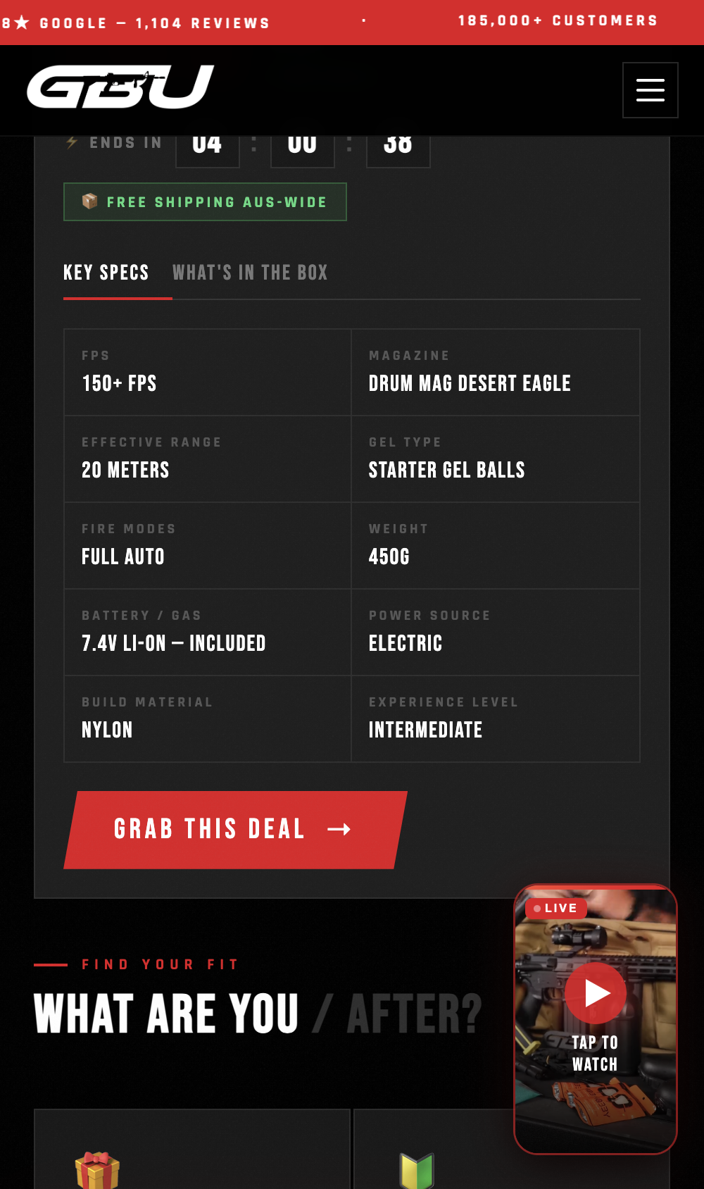 Featured deal - specs and CTA